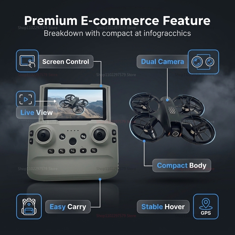 Novo Drone Mini M5 2026 com Co - Drone Video Production avaliação e preço