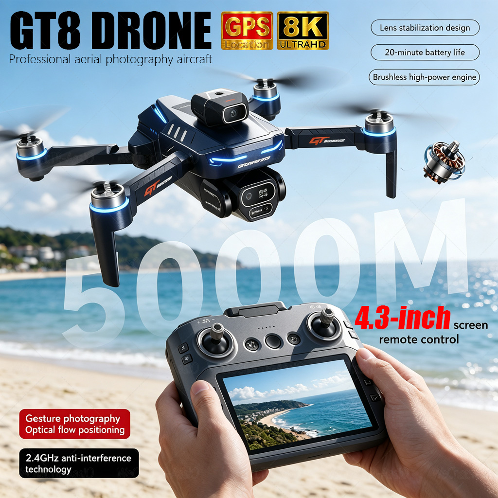 NOVO Drone GT8 HD RC 4K Profis - Drone Video Production avaliação e preço