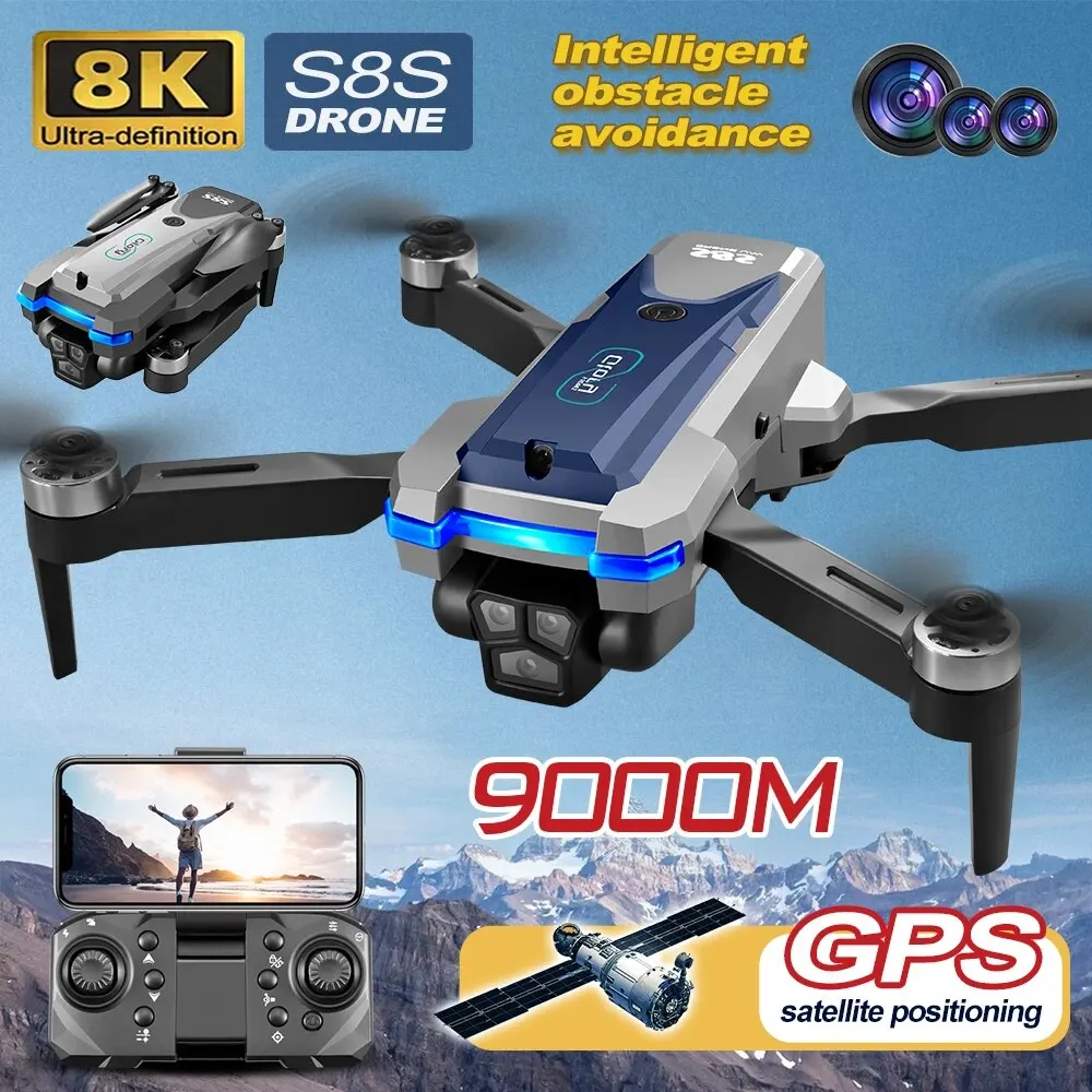 Dobrável RC S8S GPS Drone, 5G  - Drone Lidar avaliação e preço